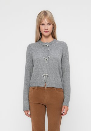 NMBRAYANA BOW TRIM CARDIGAN - Cardigan - ultimate grey