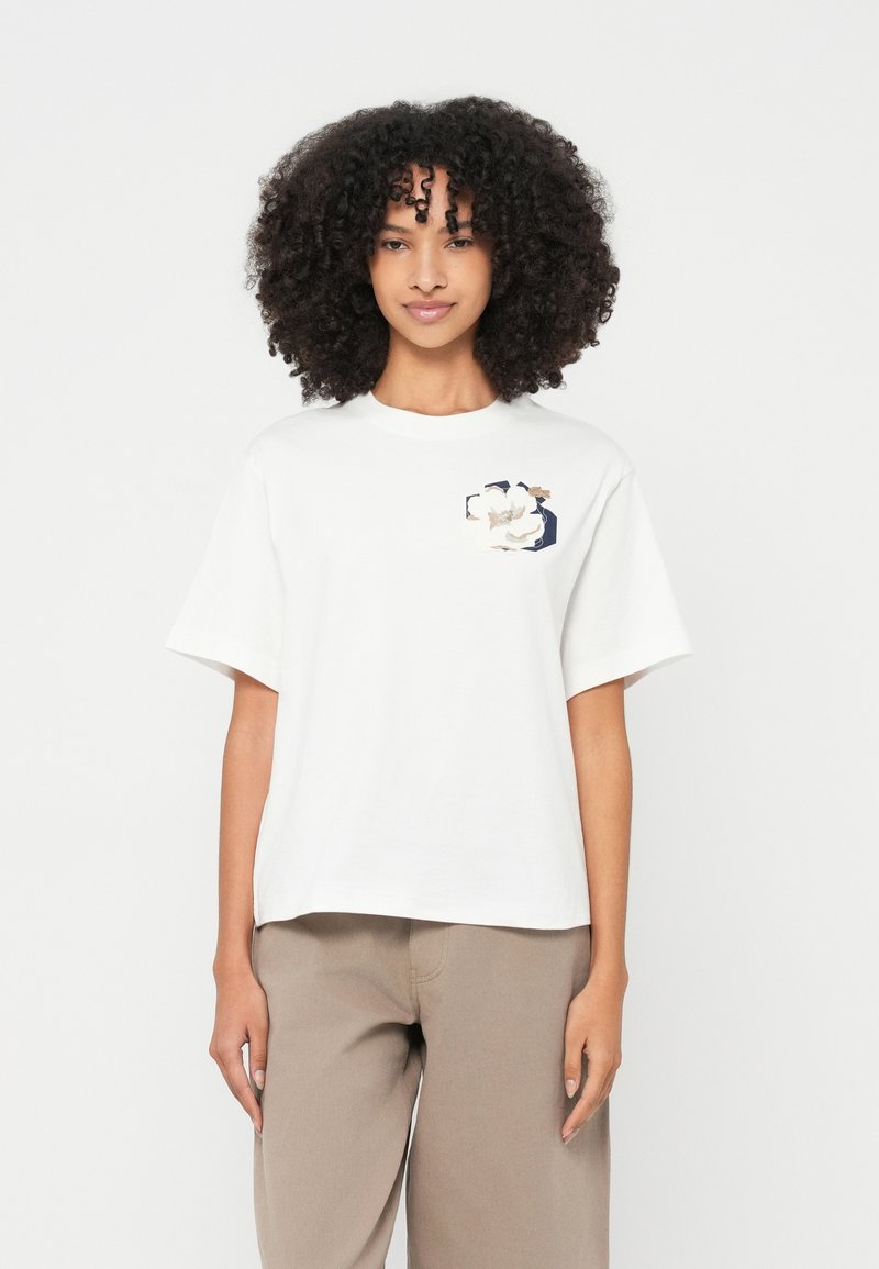 Lacoste T-shirt print crème