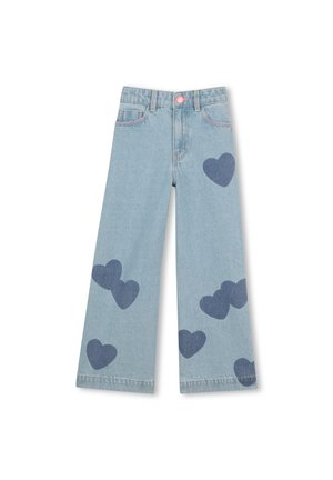 Džinsi ar paplatinātiem galiem - double stone/bleach