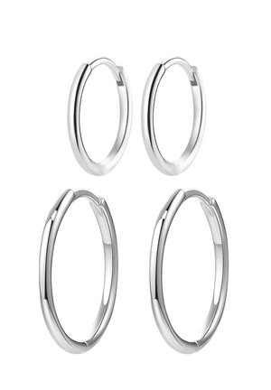 SET OF 4 SLIM HOOP - Ohrringe - silberfarben