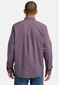Rood en blauw geruit langmouw overhemd met een button-down kraag, met een rugplooie en knopenmanchetten, gemaakt van een lichtgewicht stof.