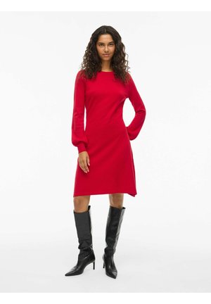 VIKALIA BOATNECK - Strickkleid - mars red