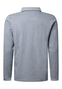 Langärmliges Hemd aus hellblauem melierten Stoff. Verfügt über einen Kragen und gerippte Manschetten. Glatte Textur mit subtiler Musterung im gesamten Stoff.