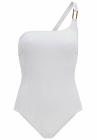 Mint Velvet TUMMY CONTROL ONE SHOULDER - REGULAR FIT - Fürdőruha - white texture
