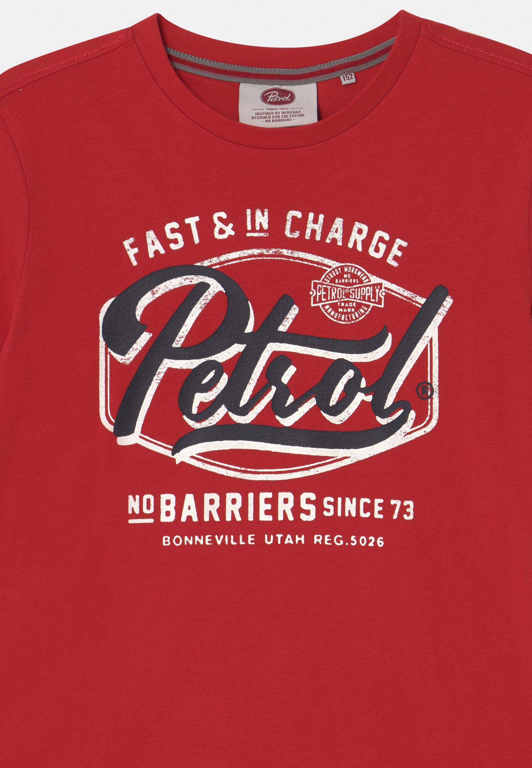 Petrol Industries Boys Logo Print Cotton T-Shirt with Short Sleeves, 8-16 Years
