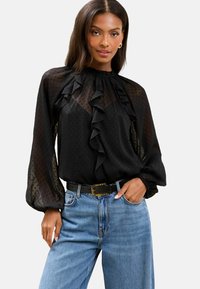 Lipsy - REGULAR FIT - RUFFLE TRIM DOBBY  - Blouse - black Thumbnail Image 1