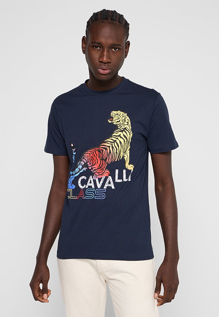 Cavalli Class T-shirt print donkerblauw Cavalli Class T-shirt print donkerblauw