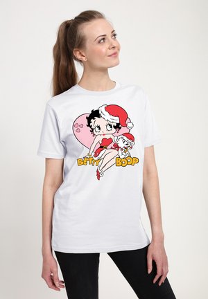 BETTY BOOP CHRISTMAS AND PUDGY HEART - Camiseta estampada - white