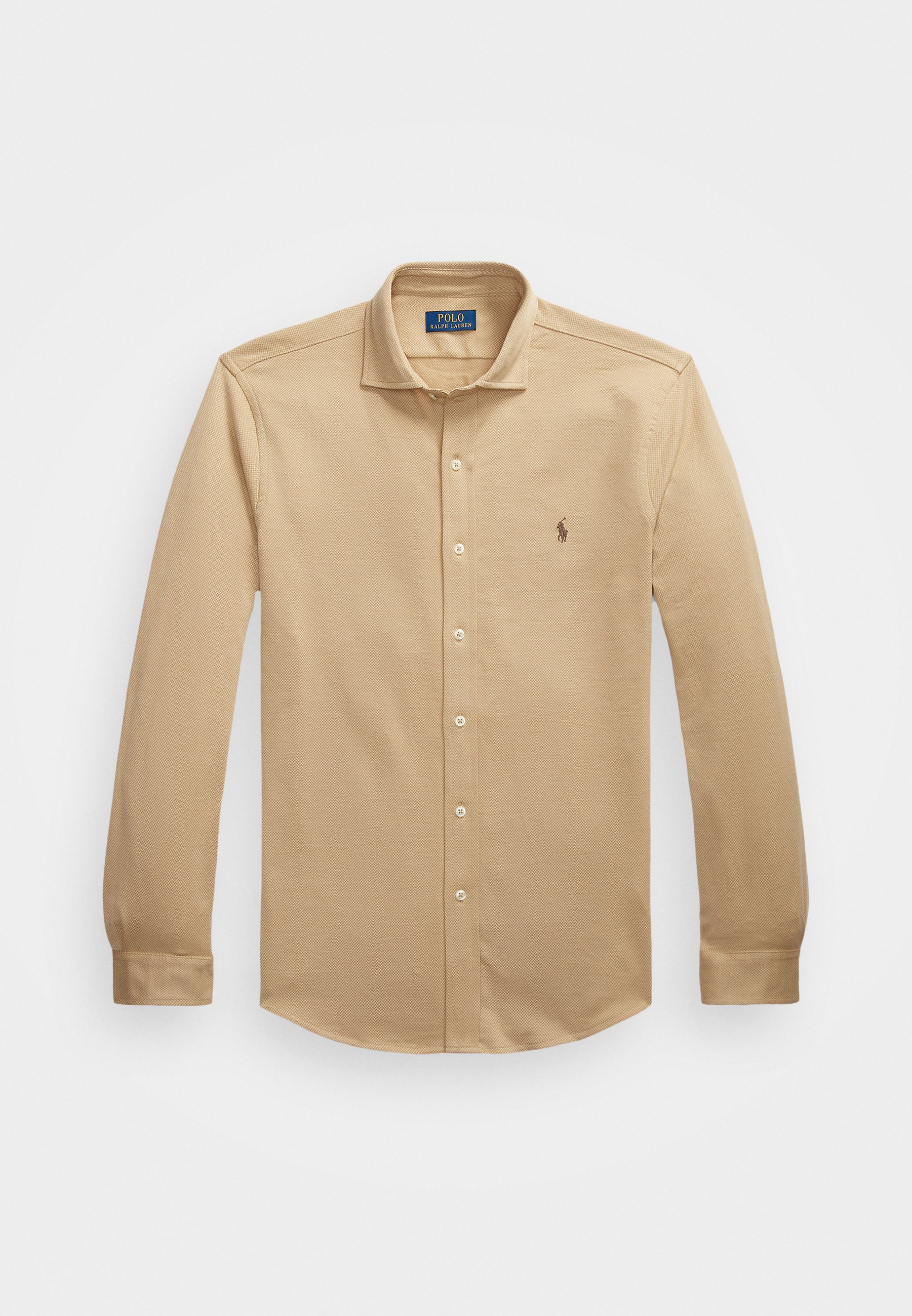 Polo Ralph Lauren HERRINGBONE JACQUARD KNIT SHIRT - Shirt - dark beige/sand dune/beige - Zalando Polo Ralph Lauren HERRINGBONE JACQUARD KNIT SHIRT - Shirt - dark beige/sand dune/beige - Zalando