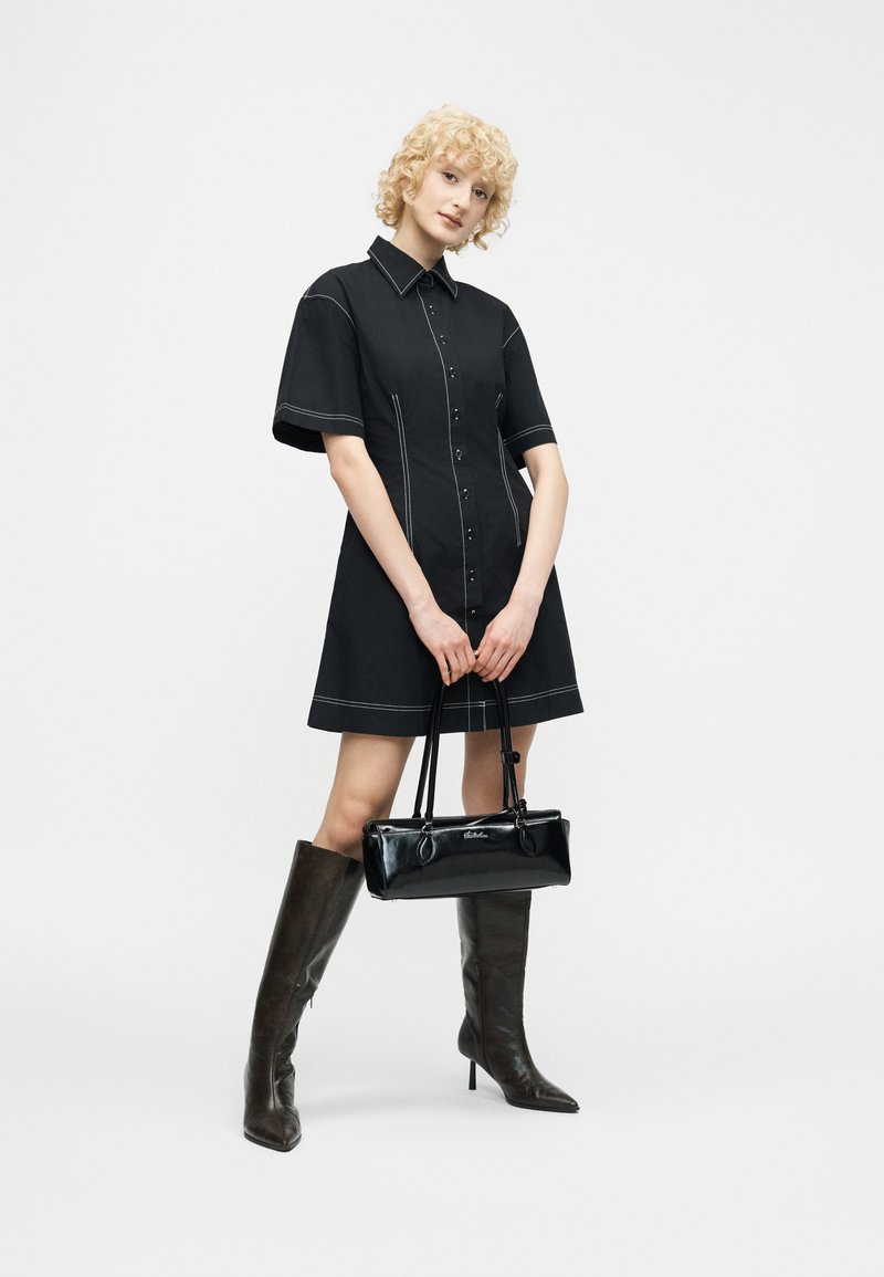 slim fit dress slacks Kelly Green Mini Shirt Dress - All Dresses main image 0