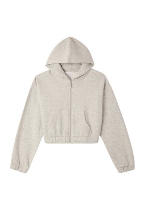 Felpa con zip - grigio chiaro melange