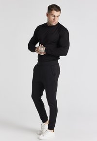 SIKSILK LONG SLEEVE EMBROIDERY PANEL GYM TEE - Longsleeve - black