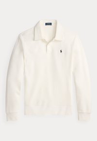 BRUSHED FLEECE POLO-COLLAR PULLOVER - Flísová bunda - trophy cream