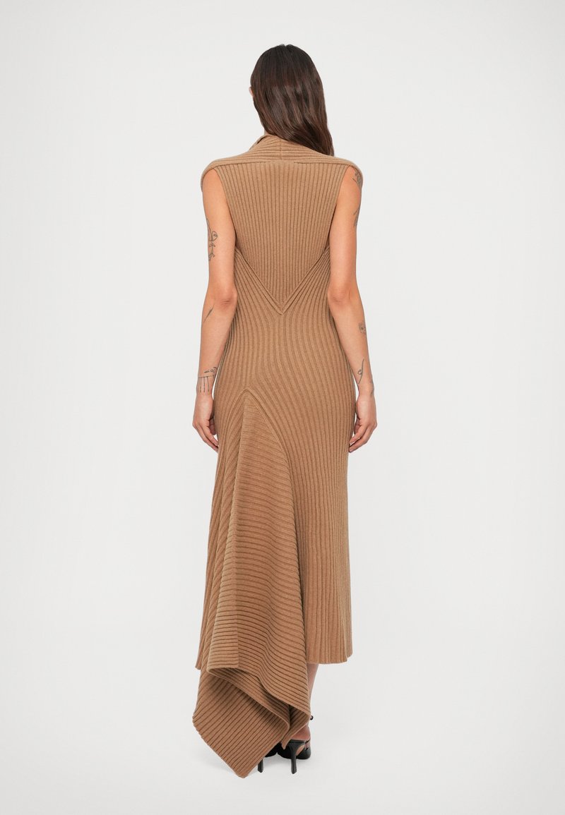 victoria beckham brown dress Victoria Beckham Fitted T-Shirt Dress In Deep Mahogany