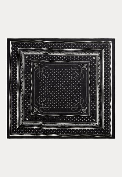 Polo Ralph Lauren GRAPHIC BORDER WOOL SCARF - Šátek - black/cream