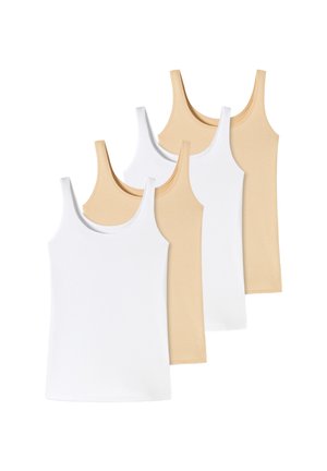 4ER PACK BASIC TRÄGER - Unterhemd/-shirt - weiß   sand