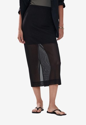 Next REGULAR FIT - MIDI - A-silueta svārki - black