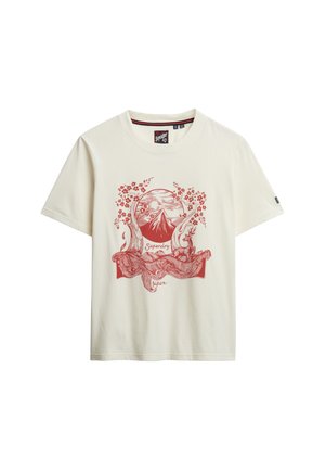 Superdry & Co TOKYO NARRATIVE  - Camiseta estampada - desert bone off white
