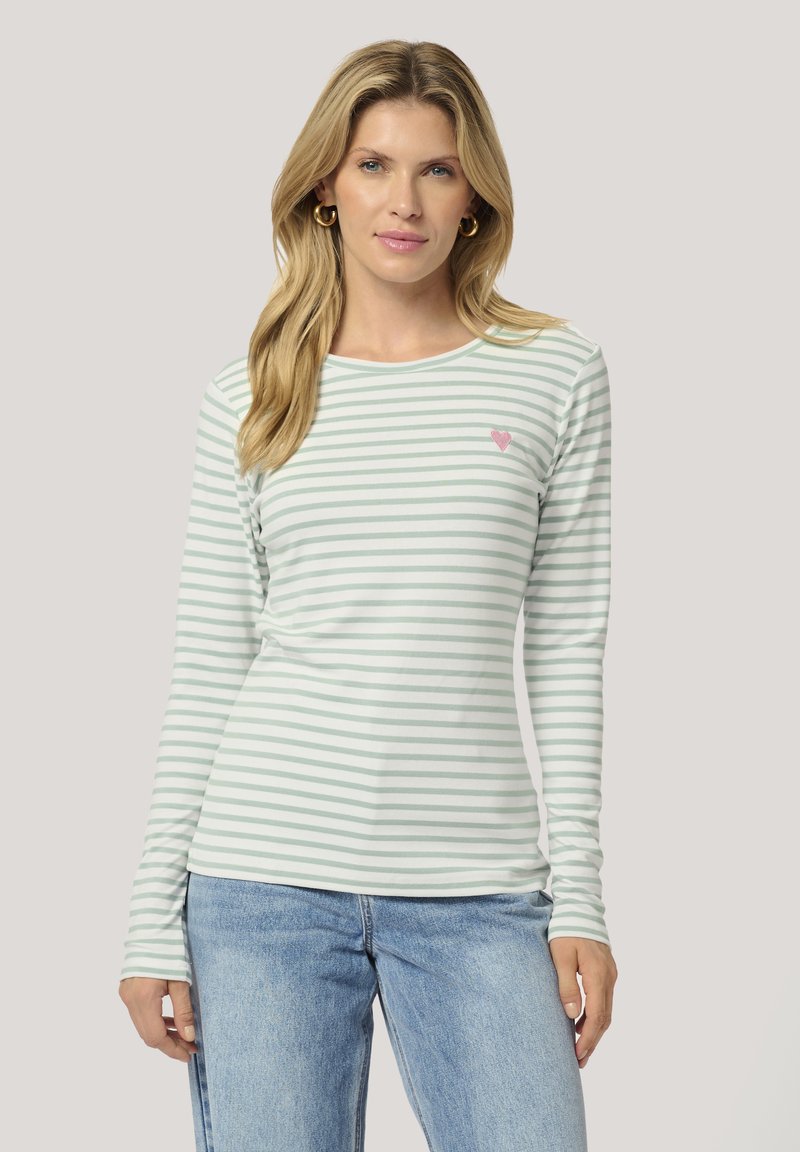 Kaffe LIDDY - Langarmshirt - chalk granite green pink heart