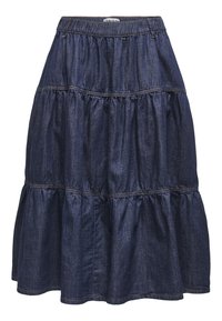 ONLALIYAH LONG FRILL SKIRT - Jupe trapèze - dark blue denim