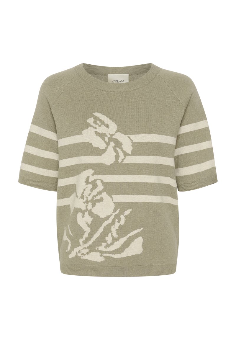 Cream T-shirt print kaki Cream T-shirt print kaki