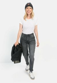 camel active MOM FIT 5-POCKET  - Jeans Tapered Fit - dark grey used