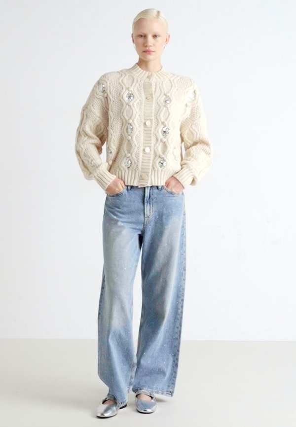 VICECILIA SEQUIN CARDGIAN - Cardigan - super light natural melange3