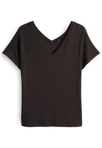 OPUS SLIM FIT RIB - T-Shirt basic - midnight brown