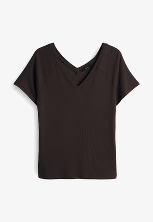 OPUS SLIM FIT RIB - T-shirt basic - midnight brown