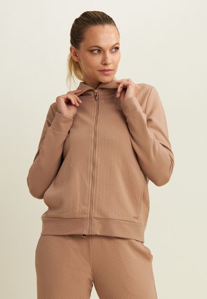 FULL-ZIP - Felpa con zip - mottled beige