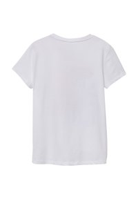 Witte t-shirt met korte mouwen, ronde halslijn, gemaakt van zachte katoenstof, gladde textuur, met een klassieke pasvorm en zonder zichtbare graphics of logo's.