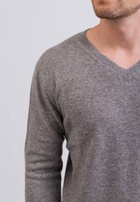 CASH-MERE V-AUSSCHNITT - Maglione - grau