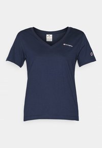 ICONS V-NECK SMALL LOGO - Navadna majica - dark blue