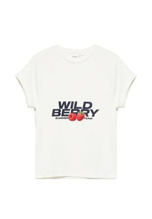 PULL&BEAR, FRUIT GRAPHIC WITH SLOGAN - T-SHIRT - T-shirt imprimé - white