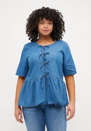 CARBEA BOW SHIRT - Blouse - medium blue denim