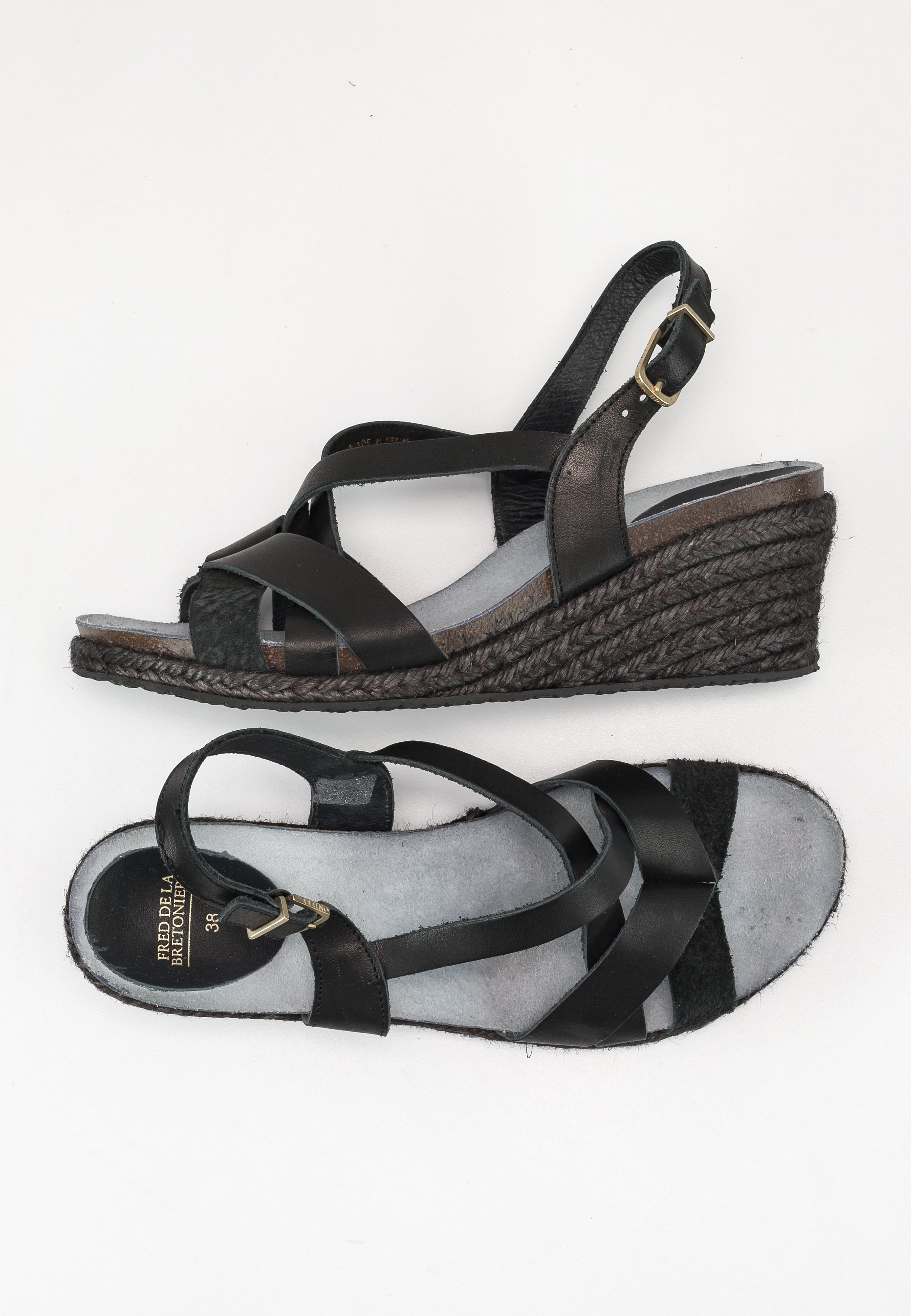 Fred de la Bretoniere Sandalen met sleehak - black/zwart - (Pre-owned) -  Zalando.be
