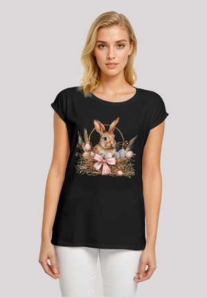 OSTERHASEN KORB DEKOR - Print T-shirt - schwarz