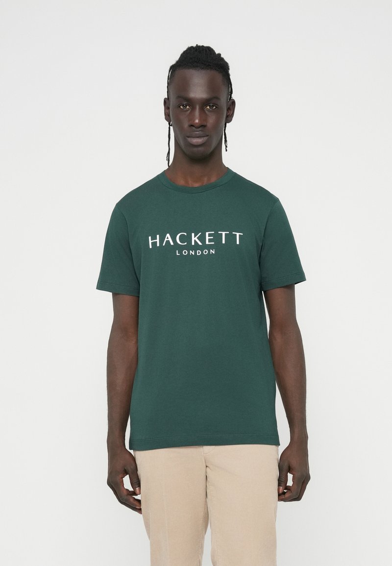 Hackett London T-shirt print donkergroen