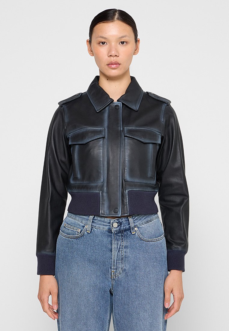 Oakwood Leren jas donkerblauw Oakwood Leren jas donkerblauw