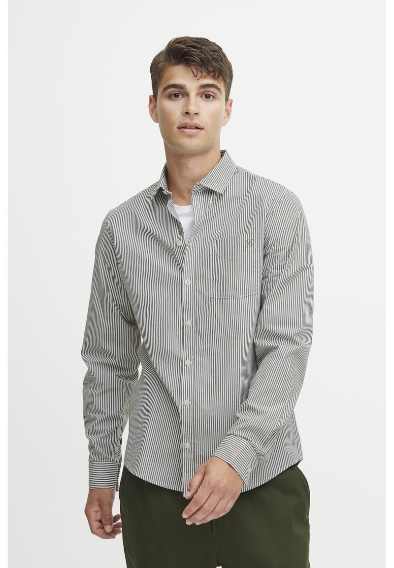 Casual Friday ANTON LS STRIPED - Shirt - rifle green/olive - Zalando.de