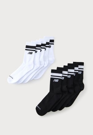 New Balance, EVERYDAY STRIPE MIDCALF UNISEX 10 PACK - Calcetines - black/white