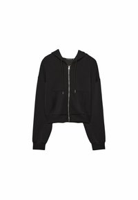 SOFT TOUCH HOODED - Majica s kapuljačom i patentnim zatvaračem - black