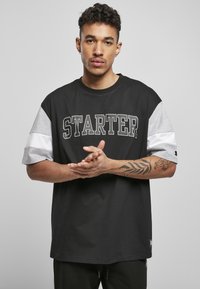 Starter Printtipaita - black/heathergrey/white
