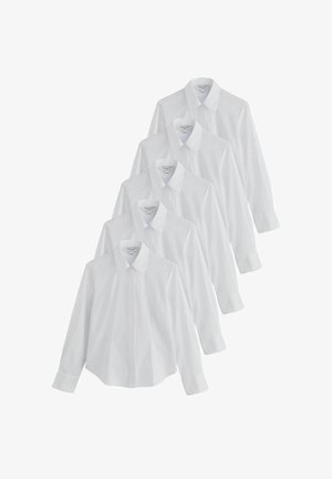 Next, FITTED STRETCH ESSENTIAL LONG SLEEVE SHIRTS 5 PACK - Skjortebluser - white