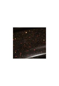 Svart overflate med flerfarget glitring, inkludert rosa, gull og lilla flekker, som skaper et glitrende, teksturert utseende.