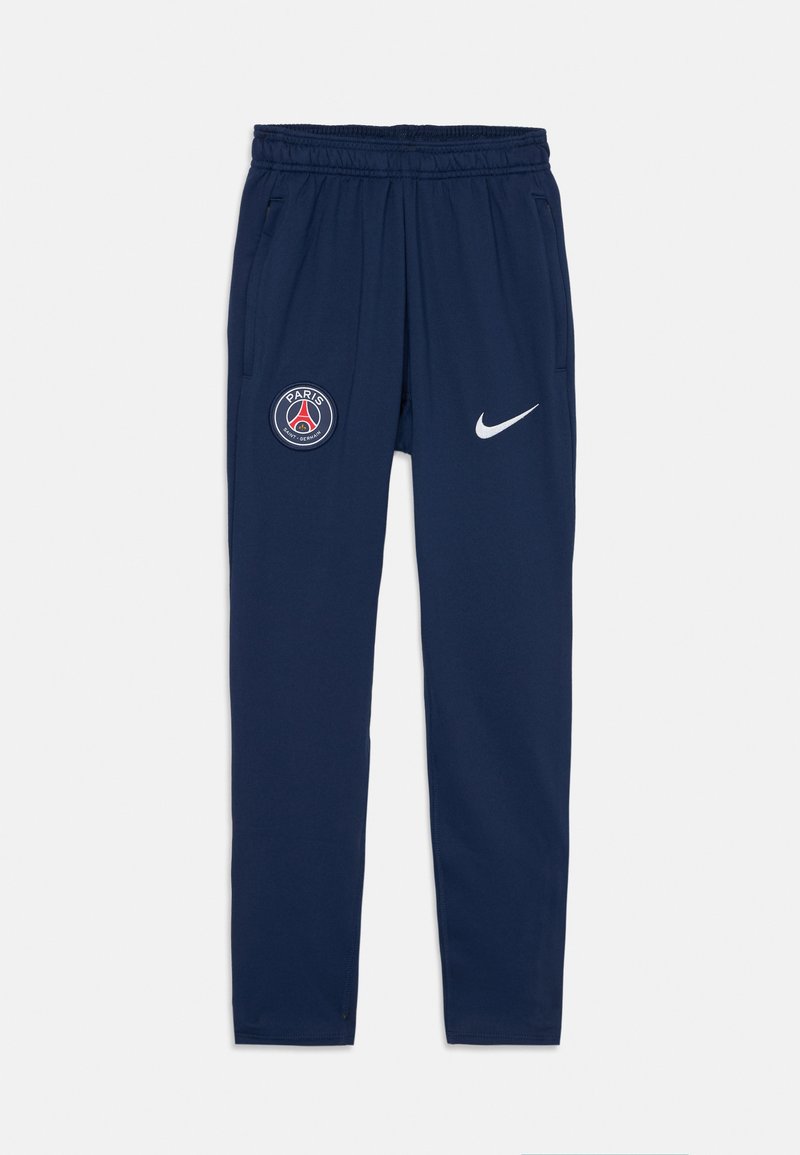 Námorné joggery s elastickým pásom, bočnými vreckami, logom Paríža na ľavom stehne a bielym logo Nike na pravom.