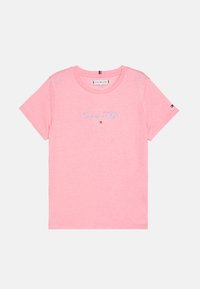 Tommy Hilfiger - SCRIPT SLIM TEE UNISEX - T-shirts med print - pink sugar Miniatyrbilde 1