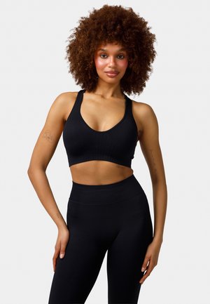 Medium support sports bra - black
