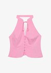 QIPAO HALTER BUTTON TOP - Débardeur - pink