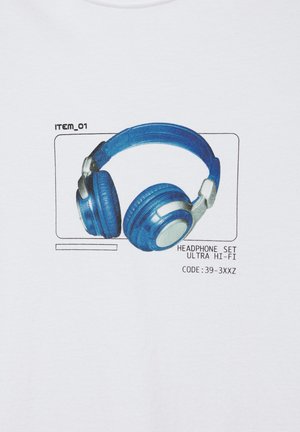 PULL&BEAR, STWD HEADPHONES GRAPHIC - T-SHIRT - T-Shirt print - white